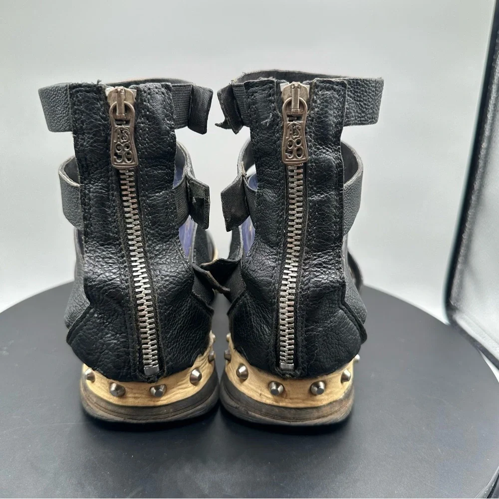 A.S. 98 Leather Studded Gladiator Sandals Women EU 39 Black - Picture 5 of 13